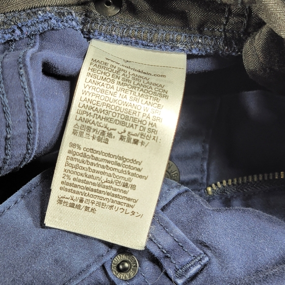 Calvin Klein Jeans Slim Straight Navy Blue Pants 30 x 32 - Picture 9 of 9